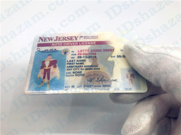 Premium Scannable New Jersey State Fake ID Card Handheld Display