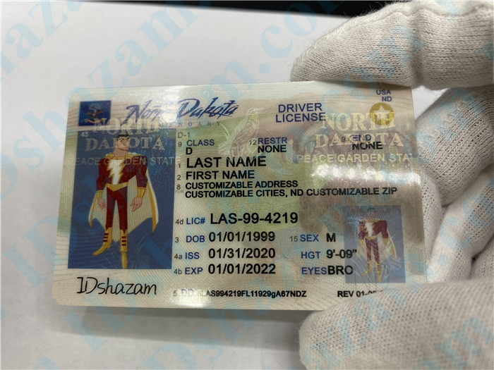 Premium Scannable North Dakota State Fake ID Card Hologram Display