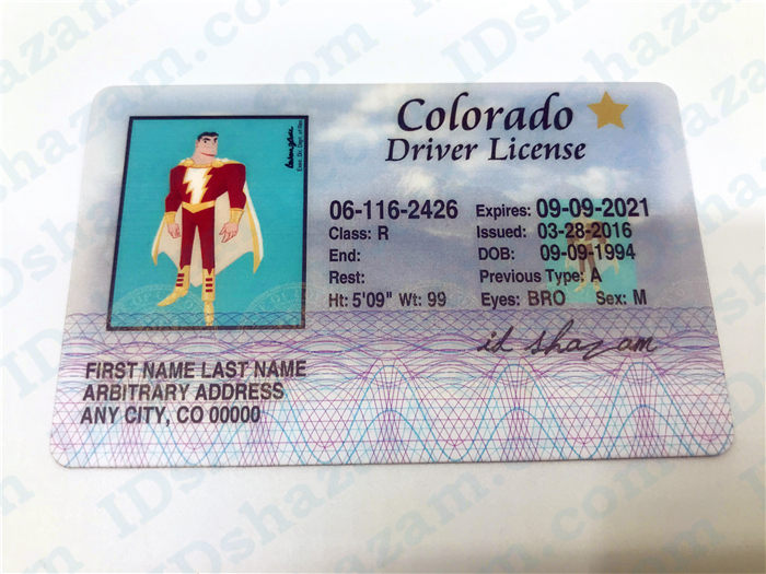 Premium Scannable Old Colorado State Fake ID Card Positive Display
