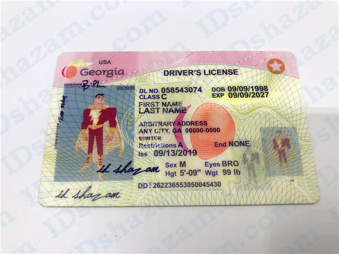 Premium Scannable Old Georgia State Fake ID Card Positive Display