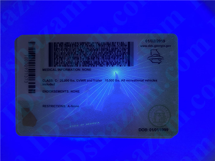Premium Scannable New Georgia State Fake ID Card UV Anti-Counterfeiting Layer 2