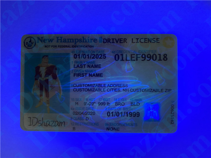 Premium Scannable New Hampshire State Fake ID Card UV Anti-Counterfeiting Layer