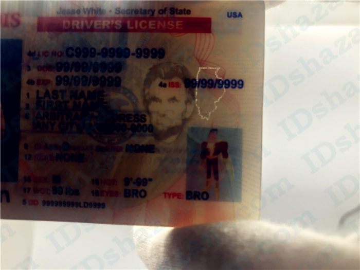 Premium Scannable Illinois State Fake ID Card Laser Micro-Perforation