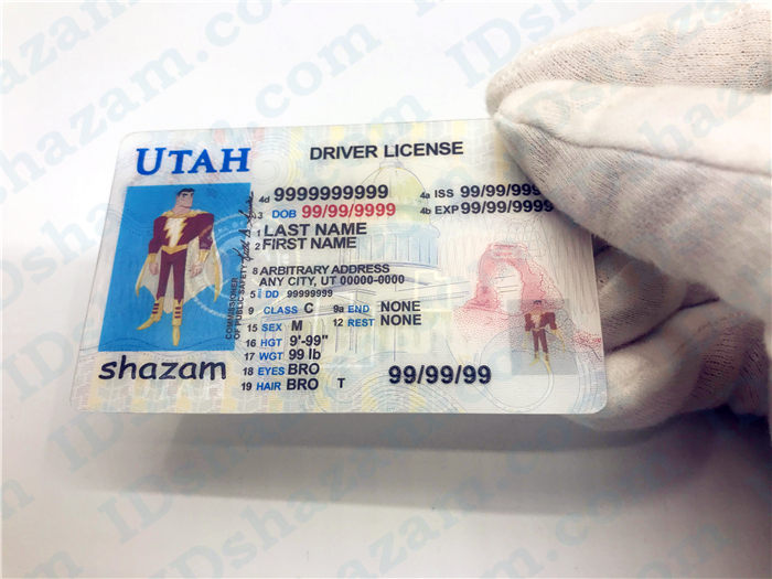 Premium Scannable Utah State Fake ID Card Handheld Display