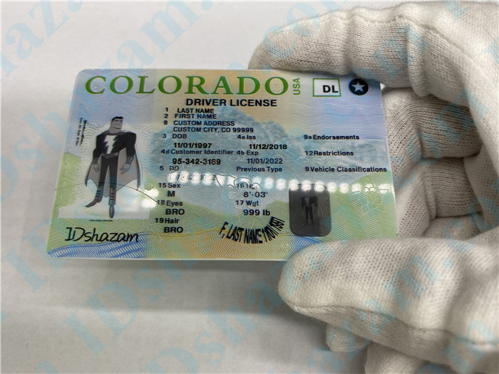 Premium Scannable New Colorado State Fake ID Card Handheld Display