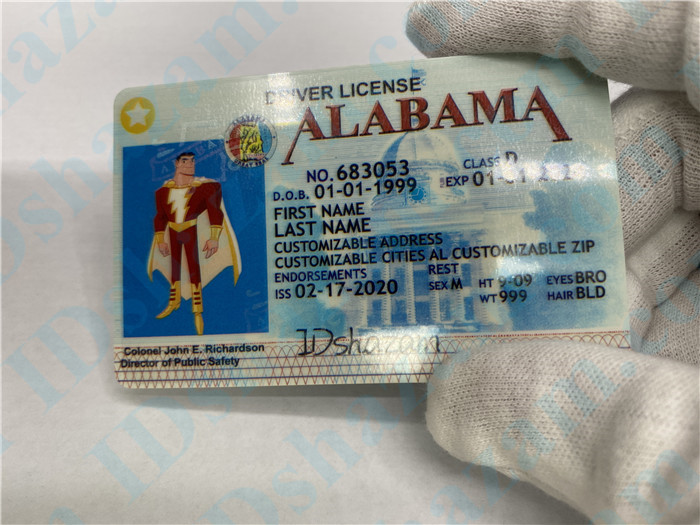 Premium Scannable Alabama State Fake ID Card Handheld Display