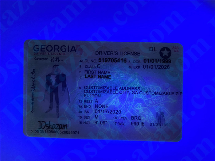 Premium Scannable New Georgia State Fake ID Card UV Anti-Counterfeiting Layer
