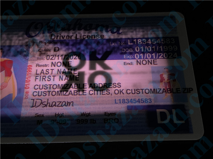 Premium Scannable Oklahoma State Fake ID Card Laser Micro-Perforation