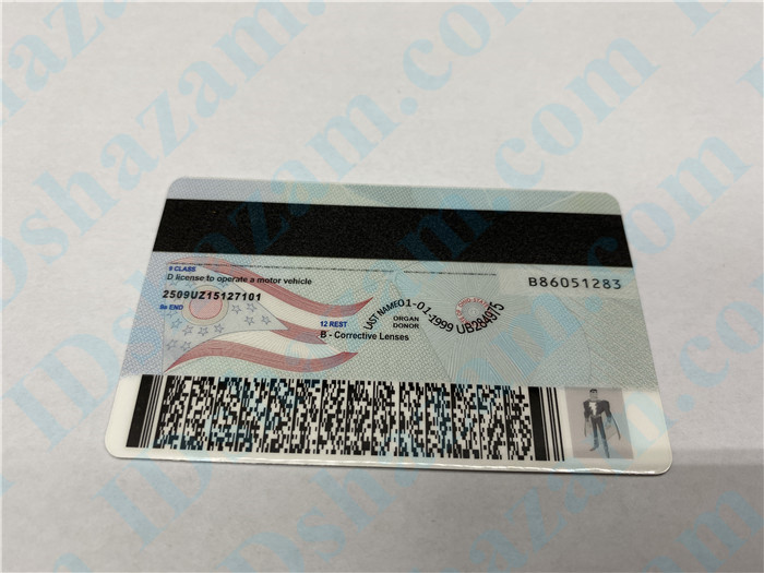 Premium Scannable Ohio State Fake ID Card Back Display