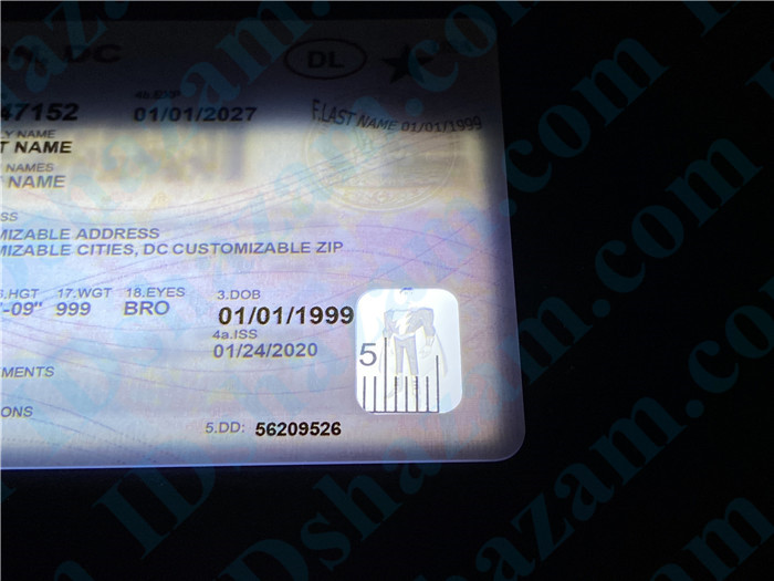 Premium Scannable Washington DC State Fake ID Card Small Transparent Window