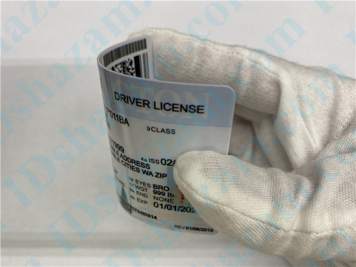 Premium Scannable Washington State Fake ID Card Bending Display