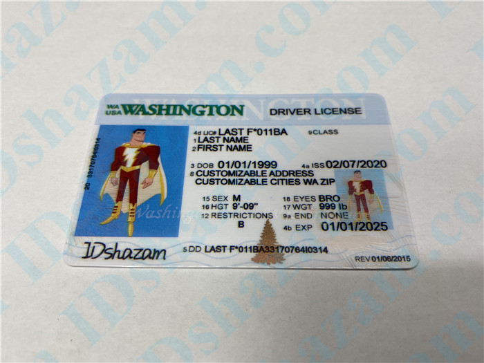 Premium Scannable Washington State Fake ID Card Positive Display