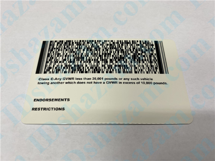 Premium Scannable Wyoming State Fake ID Card Back Display