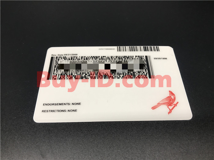 Premium Scannable Indiana State Fake ID Card Back Display