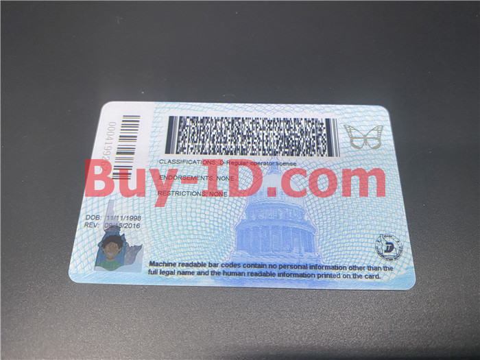 Premium Scannable Idaho State Fake ID Card Back Display