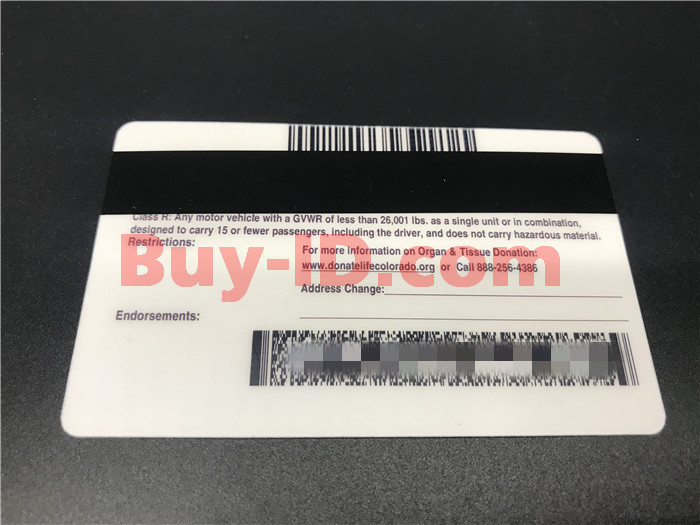 Premium Scannable Old Colorado State Fake ID Card Back Display