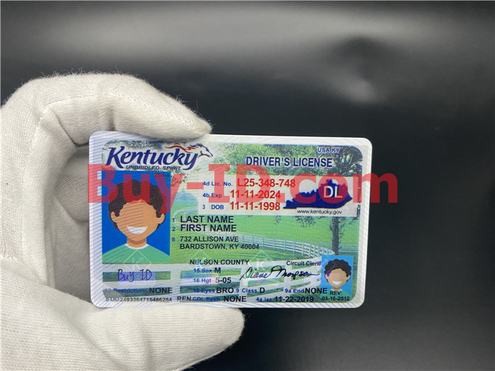 Premium Scannable Kentucky State Fake ID Card Hologram Display