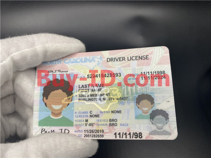 Premium Scannable North Carolina State Fake ID Card Hologram Display