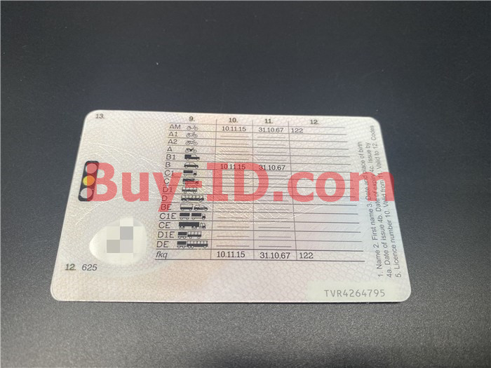 Premium Scannable United Kingdom Fake ID Card Back Display