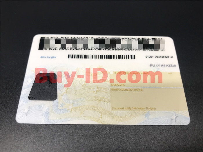 Premium Scannable New York State Fake ID Card Back Display