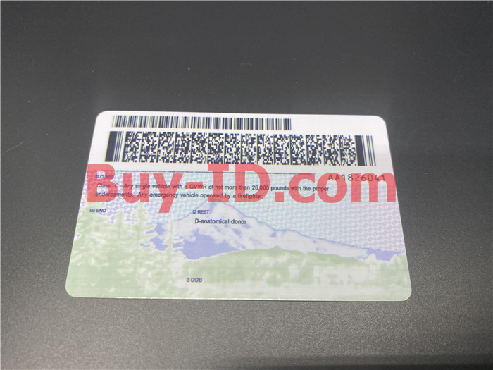Premium Scannable Oregon State Fake ID Card Back Display