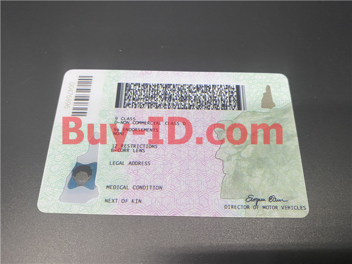 Premium Scannable New Hampshire State Fake ID Card Back Display