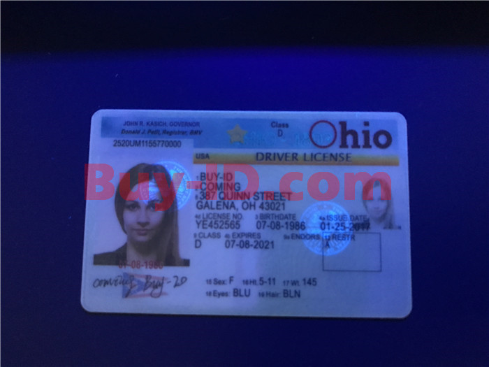 Premium Scannable Old Ohio State Fake ID Card UV Anti-Counterfeiting Layer