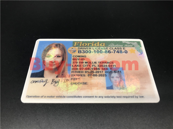 Premium Scannable Old Florida State Fake ID Card Positive Display