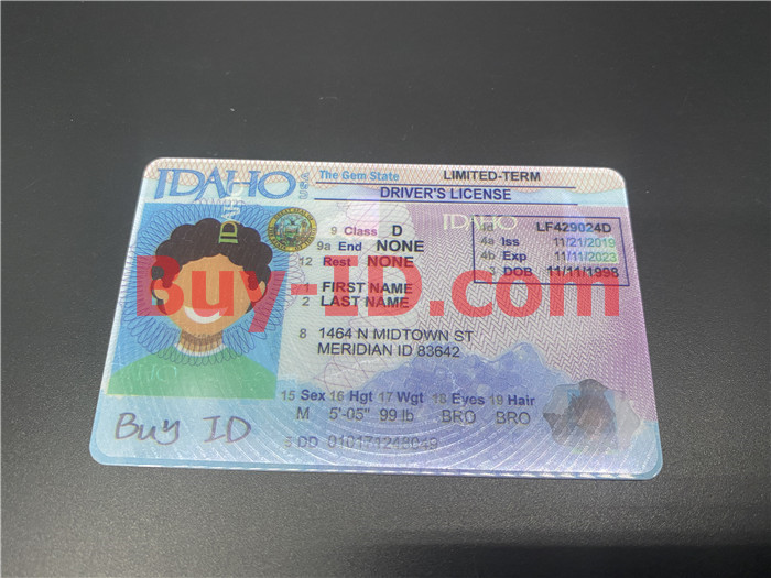 Premium Scannable Idaho State Fake ID Card Positive Display