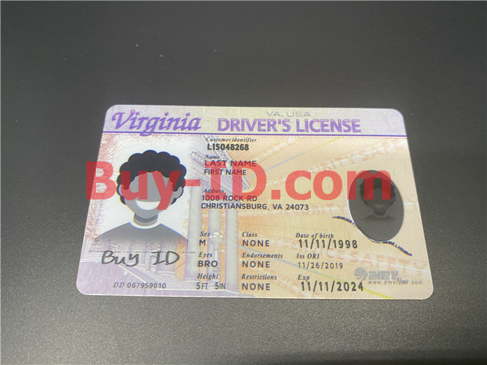 Premium Scannable Virginia State Fake ID Card Positive Display
