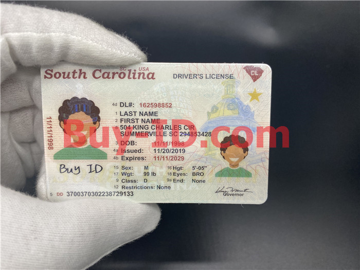 Premium Scannable New South Carolina State Fake ID Card Hologram Display