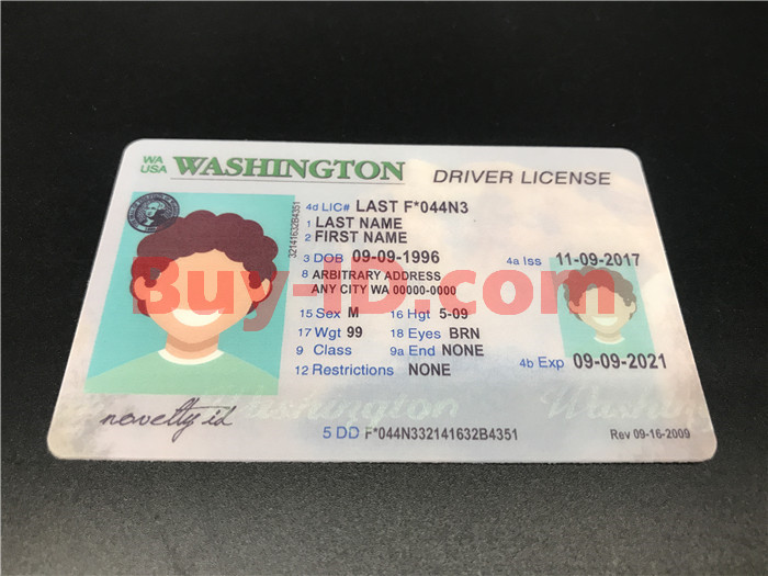 Premium Scannable Old Washington State Fake ID Card Positive Display