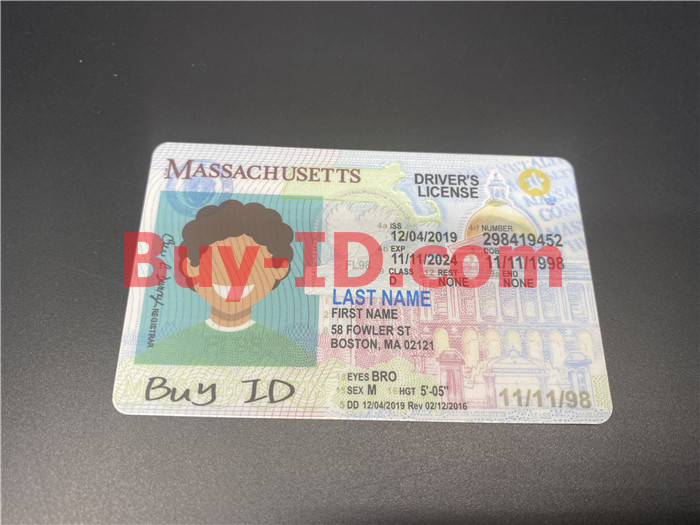 Premium Scannable Massachusetts State Fake ID Card Positive Display