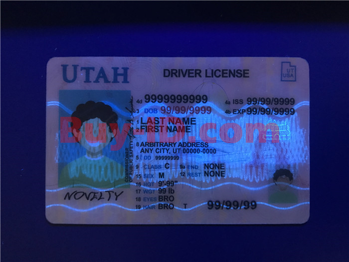 Premium Scannable Utah State Fake ID Card UV Anti-Counterfeiting Layer