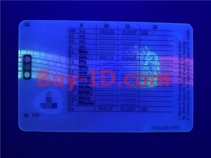 Premium Scannable United Kingdom Fake ID Card UV Anti-Counterfeiting Layer 2