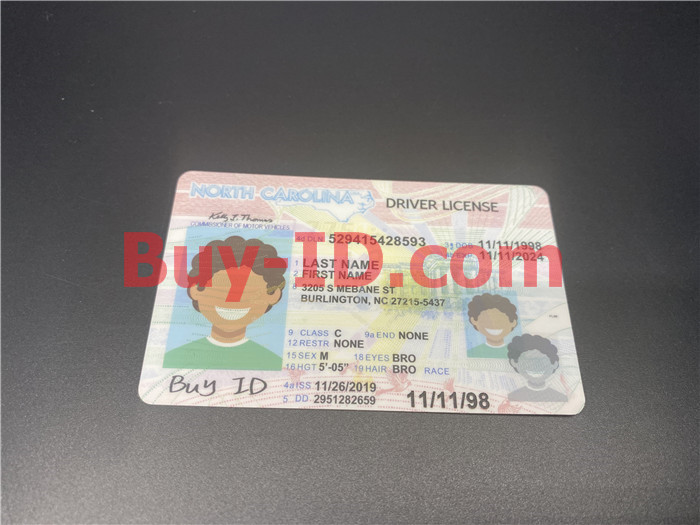 Premium Scannable North Carolina State Fake ID Card Positive Display