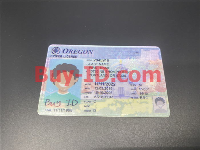 Premium Scannable Oregon State Fake ID Card Positive Display