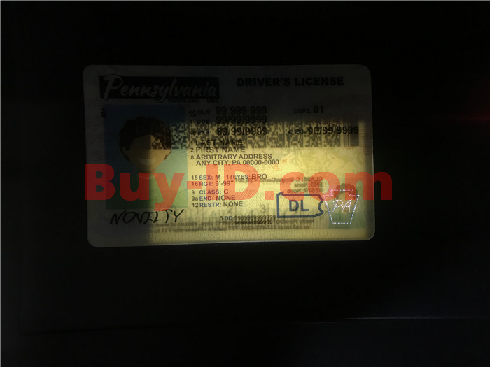 Premium Scannable Pennsylvania State Fake ID Card Laser Micro-Perforation