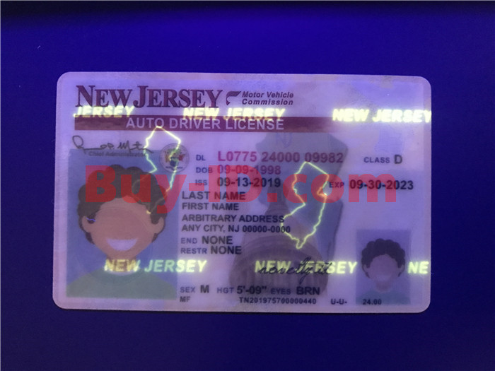 Premium Scannable New Jersey State Fake ID Card UV Anti-Counterfeiting Layer