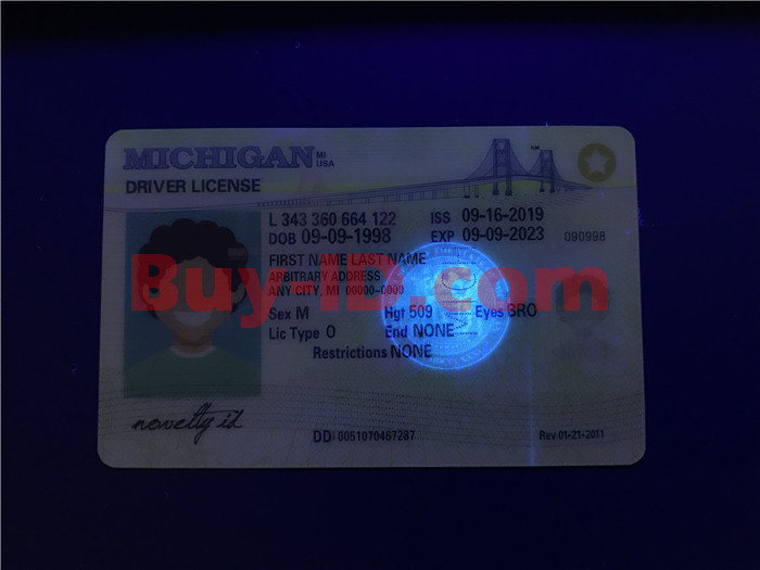 Premium Scannable Michigan State Fake ID Card UV Anti-Counterfeiting Layer