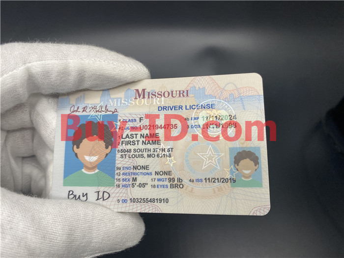 Premium Scannable Missouri State Fake ID Card Hologram Display